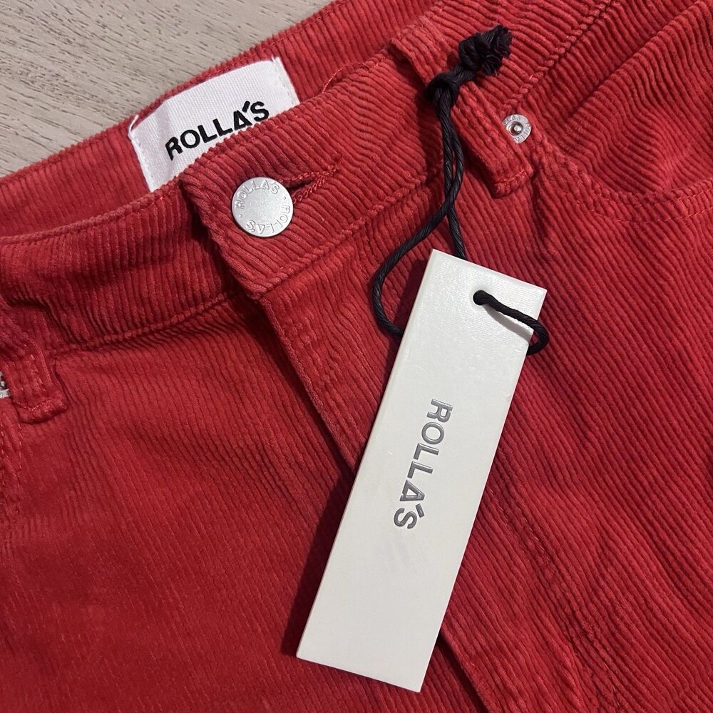 NEW Rolla's Women's East Coast Corduroy Stretch Flare Jeans Pomegranate Size 27 - Picture 10 of 12